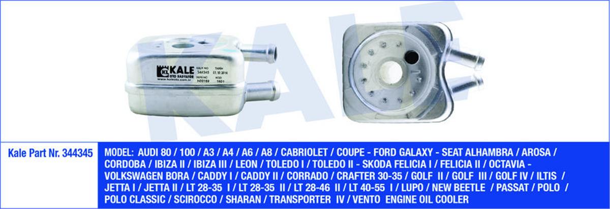Motor Yağ Soğutucu Bora-Caddy-Golf-Jetta-Passat-Polo-T4-Lt35-Ibıza-Leon-A6-A4 1.