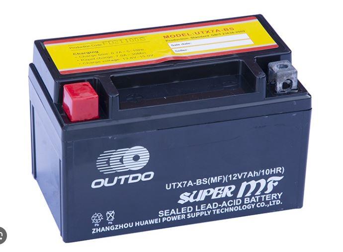 Motorsiklet Aküsü 12V 7Ah Utx7a-Bs Mf+ Kutup Solda
