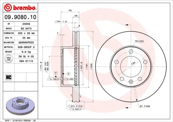 Opel Movano Ön Fren Aynası Havalı BREMBO