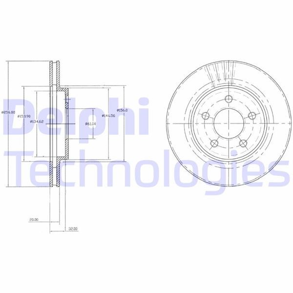 Chrysler Neon Ön Fren Diski Delikli DELPHI