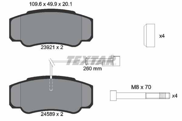 Nissan Cabstar F24 Arka Fren Balatası TEXTAR