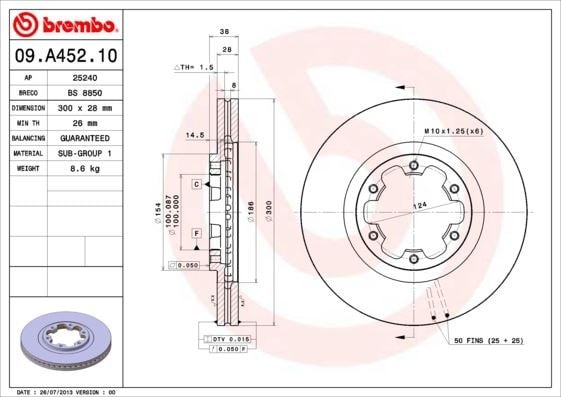 Nissan Skystar Pick Up Pathfinder Ön Fren Diski Hava Kanallı BREMBO