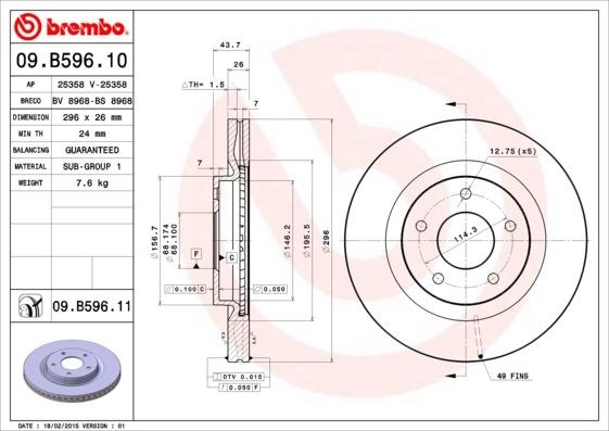 Nissan Ön Fren Diski UV Kaplamalı BREMBO