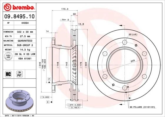 Nissan Atleon Fren Diski BREMBO