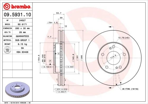 Nissan Ön Fren Diski Standard BREMBO