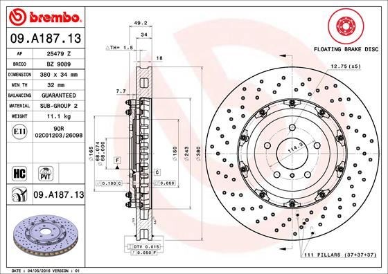 Nissan Ön Fren Diski Floating BREMBO