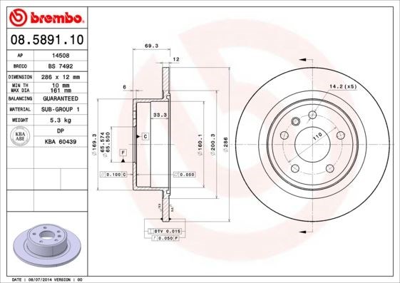 Opel Omega B Arka Fren Aynası BREMBO
