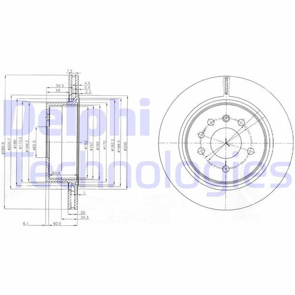 Opel Omega Arka Fren Diski Delikli DELPHI