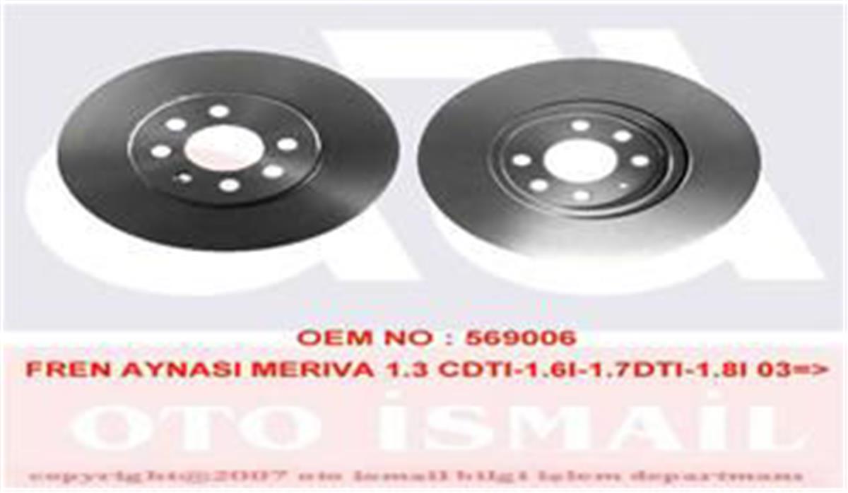 Ön Fren Aynası Astra H 1.4-1.6 04 Merıva 1.6 03 Combo 1.3 Cdti 4.05 280X25x4dlxh