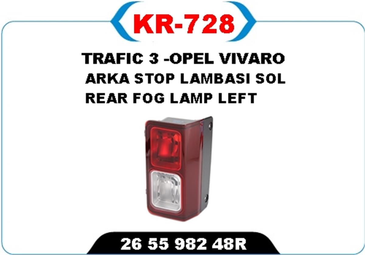 Renault Trafic 3 Opel Vivaro Arka Sis Lambası Sol