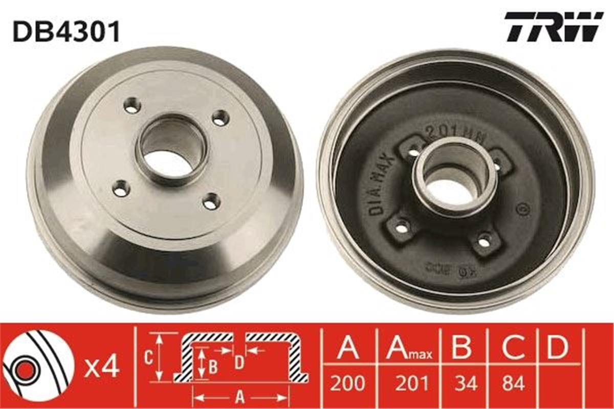 Opel Corsa C Arka Fren Kampana (01-11) 9196287-418000-9004416-2440136
