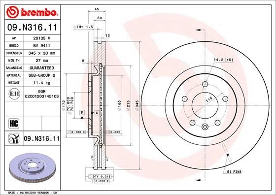 Opel Insignia B Grand Sport Ön Fren Aynası Diski BREMBO