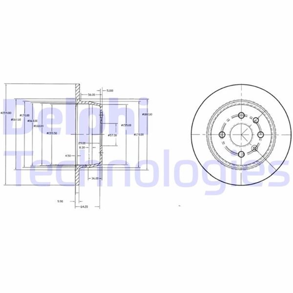 Opel Astra F (92-98) Arka Fren Aynası 260X10x4dl 569206-90345699-90421872