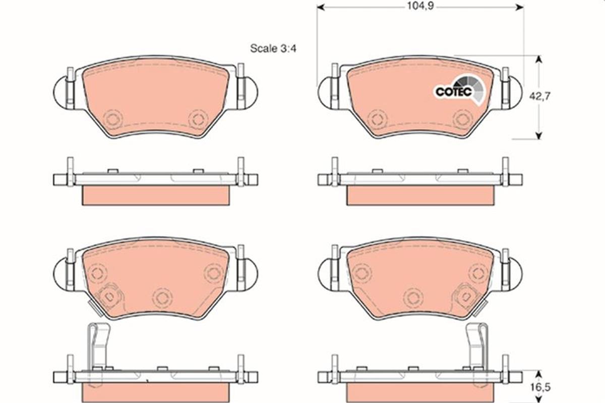 Opel Astra G (98>05) Zafira A (98>05) Fren Disk Balata Arka 9195147-9198598-1605105-160503