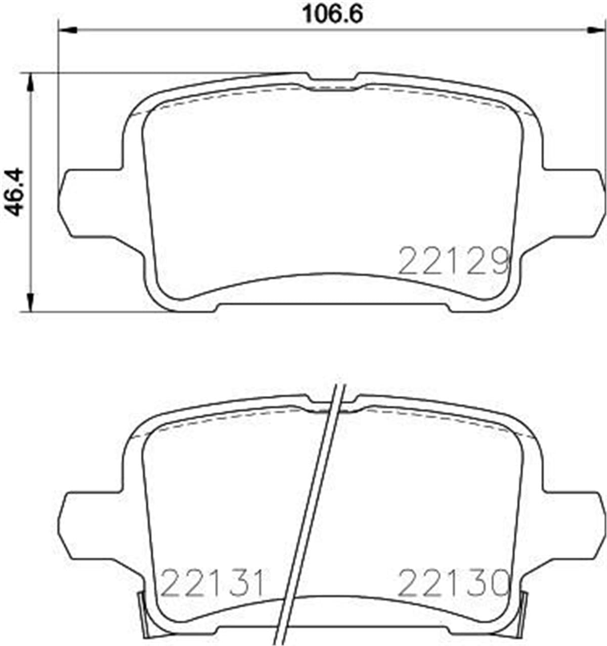 Opel Astra K (2016-2022) Arka Fren Balatası 106.5X46.3X16.6 1684934880-39037199-95526568