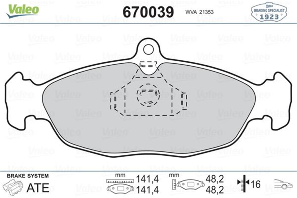 Opel Astra F Corsa A B Vectra A Ön Balata 1605907-1605881-1605087-Wva205
