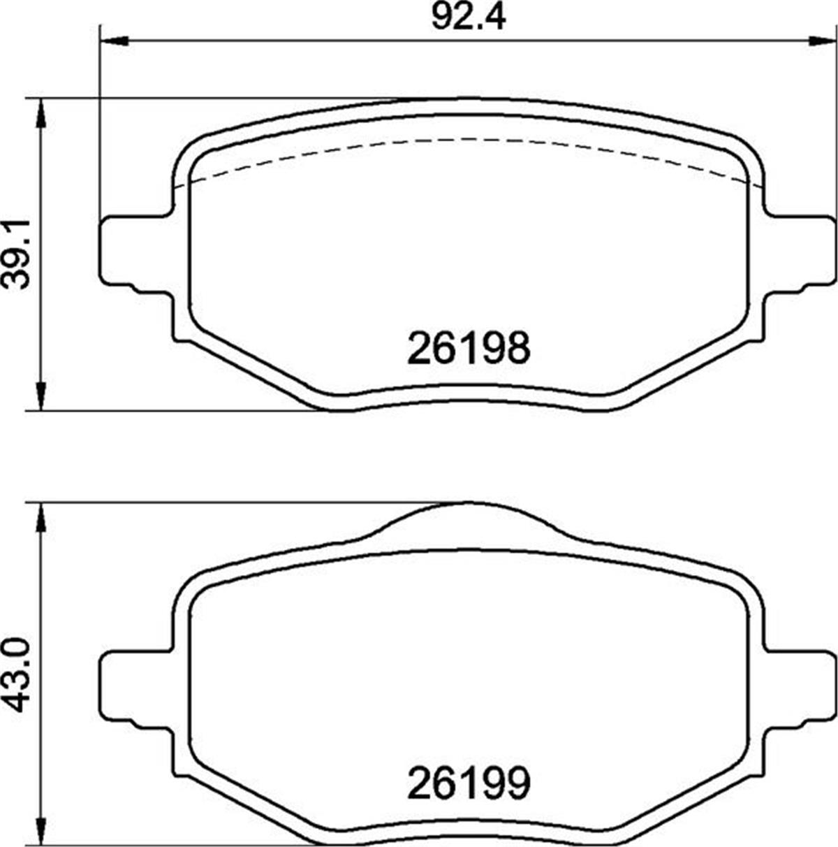Opel Corsa F Peugeot 208 Arka Fren Balatası 1643574280-1680301680