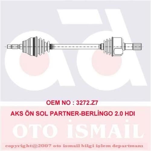 Peugeot Partner Ön Sol Komple Aks ABS'li CIFAM