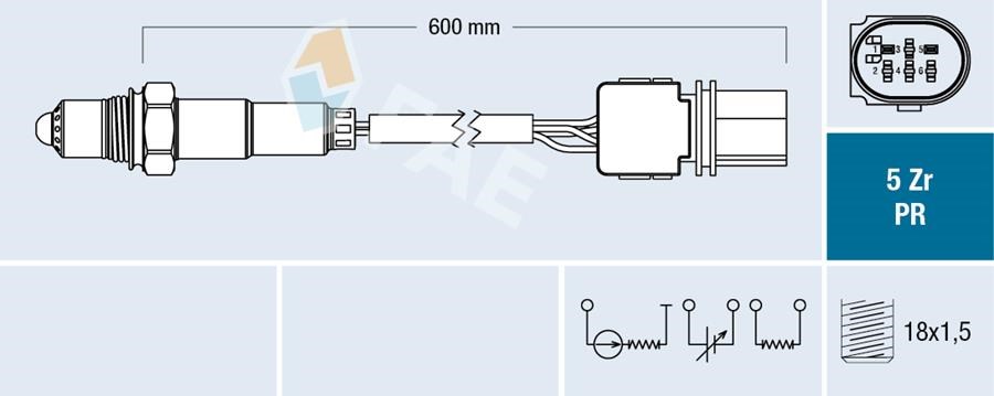 Volkswagen Passat Oksijen Sensörü Lambda Sondası 5 Kutuplu FAE