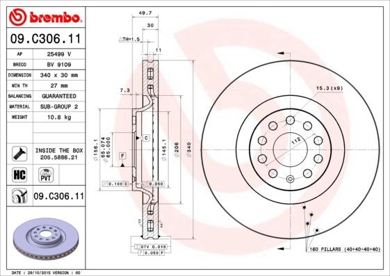 Volkswagen Passat Ön Fren Aynası Havalı BREMBO