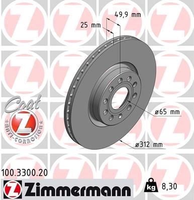 Volkswagen Passat Golf 5 Golf 6 Golf 7 Caddy Audi A3 Seat Leon Ford Connect... ZIMMERMANN