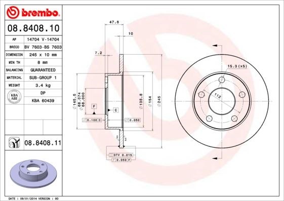 Volkswagen Passat Arka Fren Aynası BREMBO