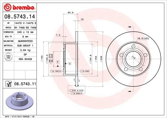 Volkswagen Passat Arka Fren Aynası BREMBO