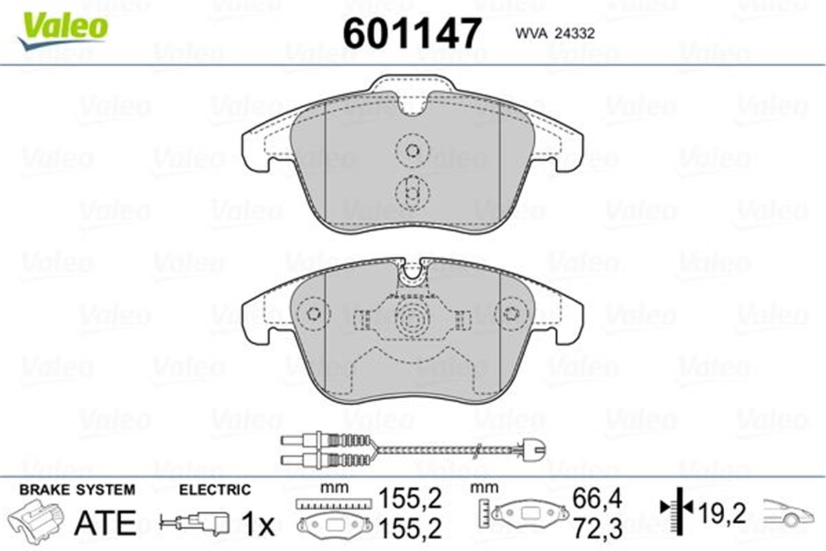 Peugeot P407 (2004-2010) 2.0 Hdi P508 (2010-2018) Ön Fren Balatası Fişli 4254.A7-1610103880-1647863380