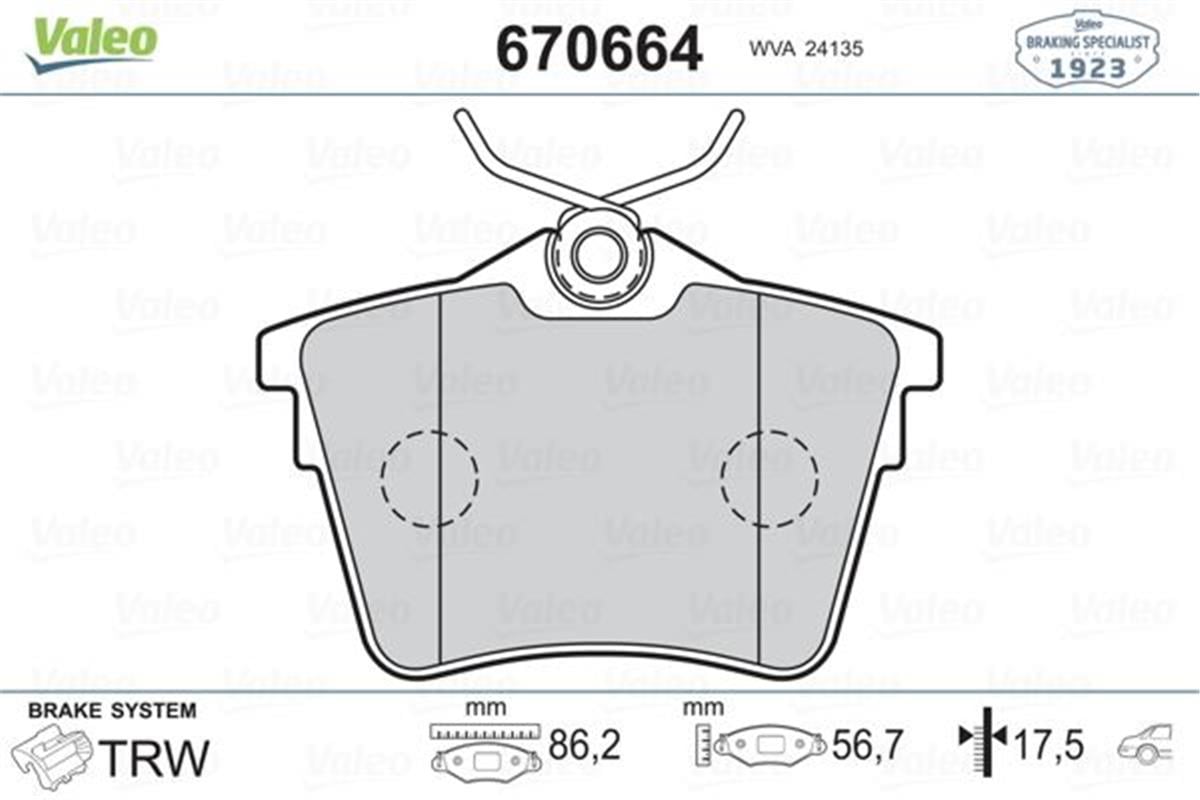 Peugeot 407 (04>) Arka Fren Balatası 4254.91-4252.79-4253.26-4254.0