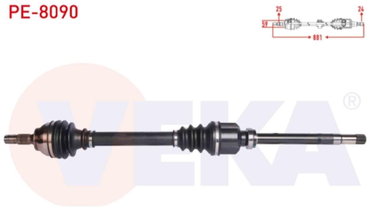 Peugeot 208 Aks Komple Sağ Ön Veka 1.6 Hdı (2012-)