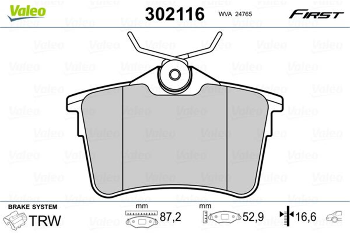 Peugeot 307 (00>09) Arka Fren Balatası 1623180680-4254.14-4254.15-425