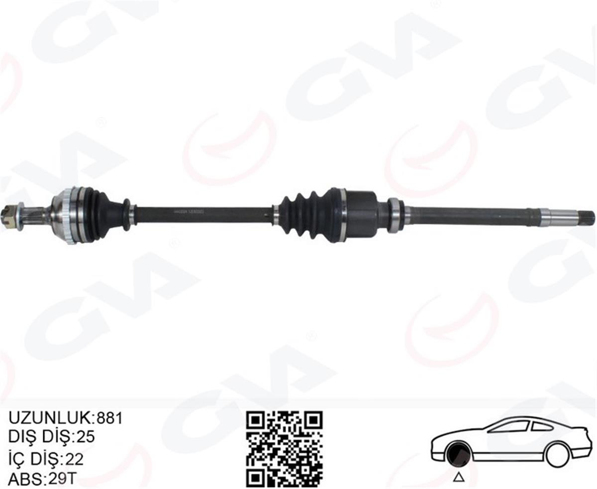 Peugeot 306 (93-02) 1.6İ Ön Aks Komple Sağ Absli 3273.R9-3273.25-3273.R8