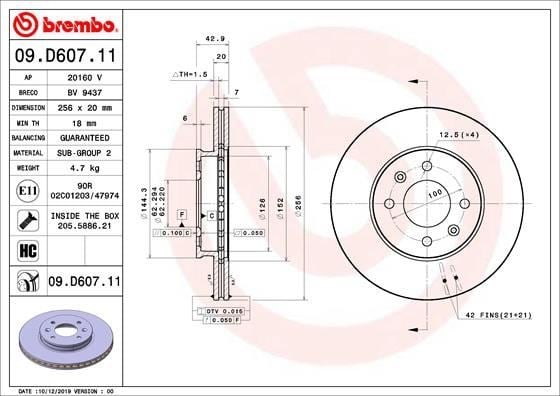Kia Picanto Ön Fren Diski Hava Kanallı Kaplamalı BREMBO