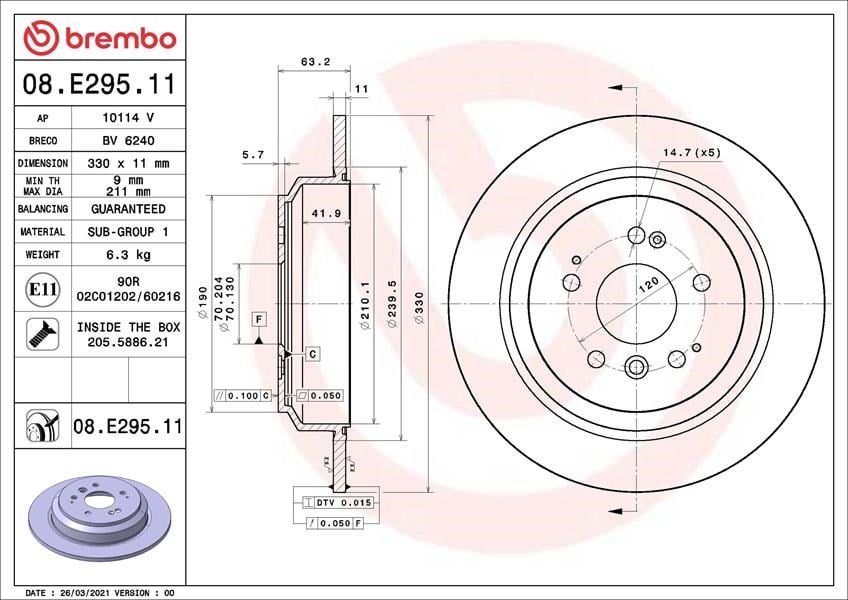 Honda Pilot Fren Diski BREMBO