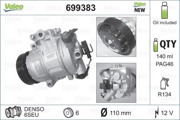 Volkswagen Polo Skoda Fabia Seat Ibiza Cordoba Klima Kompresörü VALEO