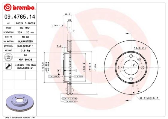 Volkswagen Polo Golf Seat Ibiza Toledo Cordoba Ön Fren Aynası Havalı BREMBO