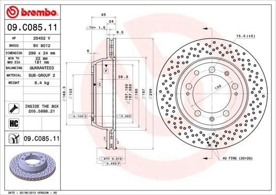 Porsche Arka Fren Diski UV Kaplamalı BREMBO
