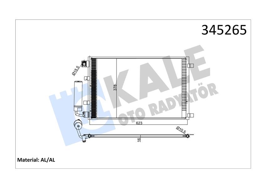 Nissan Qashqai Klima Radyatörü Kondenser KALE-RADYATOR