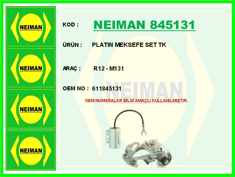 Renault R12 - M131 Platin Meksefe Set Takımı BESCHER