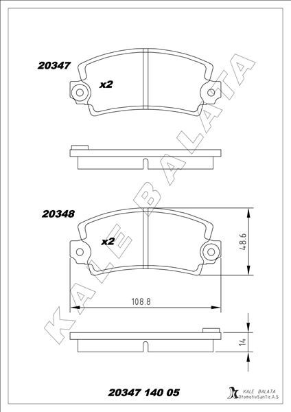 Renault R12 Ön Fren Balatası KALE-BALATA