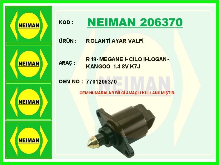 Renault R19 Megane 1 Clio 2 Logan Kangoo Rolanti Ayar Valfi 1.4 8V K7J BESCHER