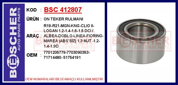 Renault R19 Ön Teker Rulmanı BESCHER