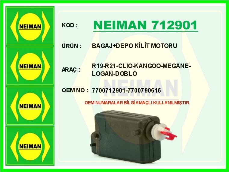 Renault R19 R21 Clio Kangoo Megane Logan Fiat Doblo Bagaj Depo Kilit Motoru BESCHER