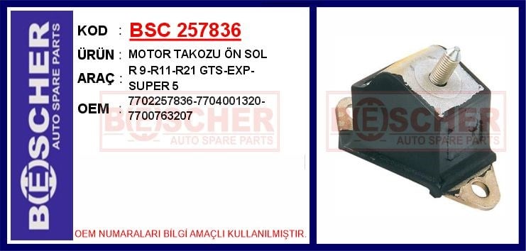 Renault R9 Ön Sol Motor Takozu BESCHER