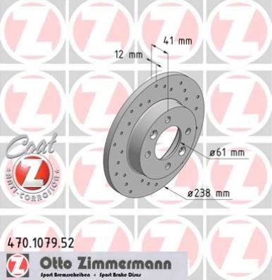 Renault R9 Ön Fren Aynası 238x12 4 Delik ZIMMERMANN