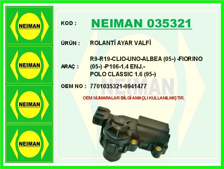 Renault R9 Rolanti Ayar Valfi 1.4 Enj. BESCHER