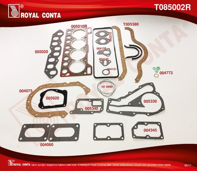 Renault R9 Motor Takım Conta Süper Keçesiz 1400 ROYAL
