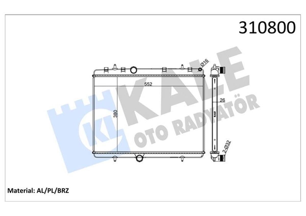 Radyatör 307-407-C4-C5-Berlingo-Partner1.6-1.8-2.0 Hdı (Ac+Klimasız+Mek) (540X38