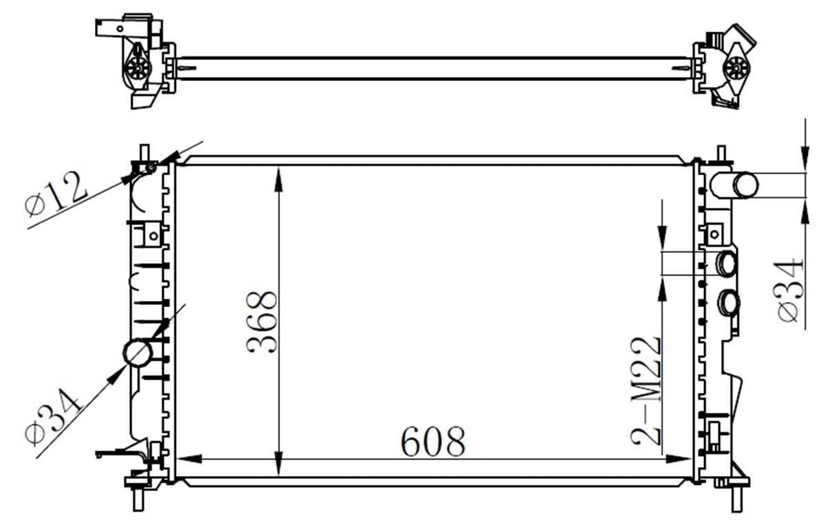 Radyatör Vectra B Ac Klimasız Mek Brazing 608X358x26