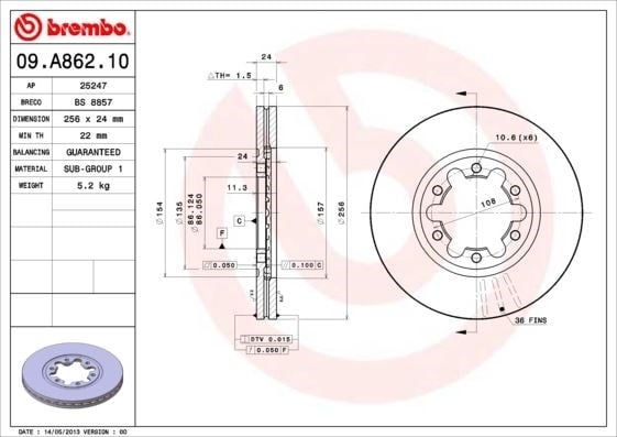 Ford Ranger Ön Fren Diski BREMBO